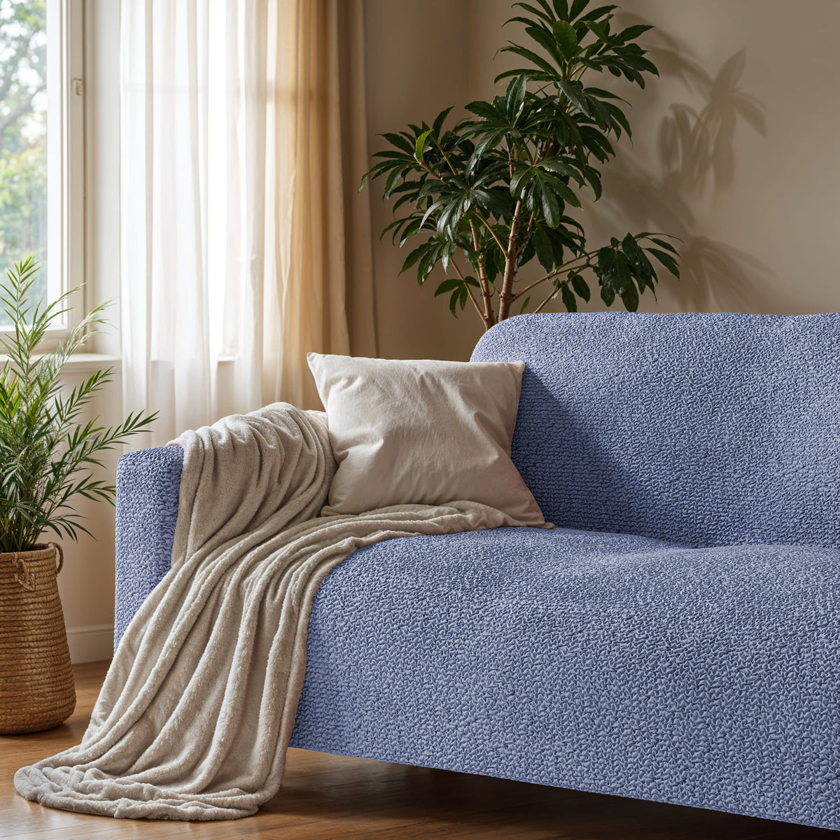 Sofa 4 Seater Slipcover, Comfort Collection – Blue, interior view 3 | Blue