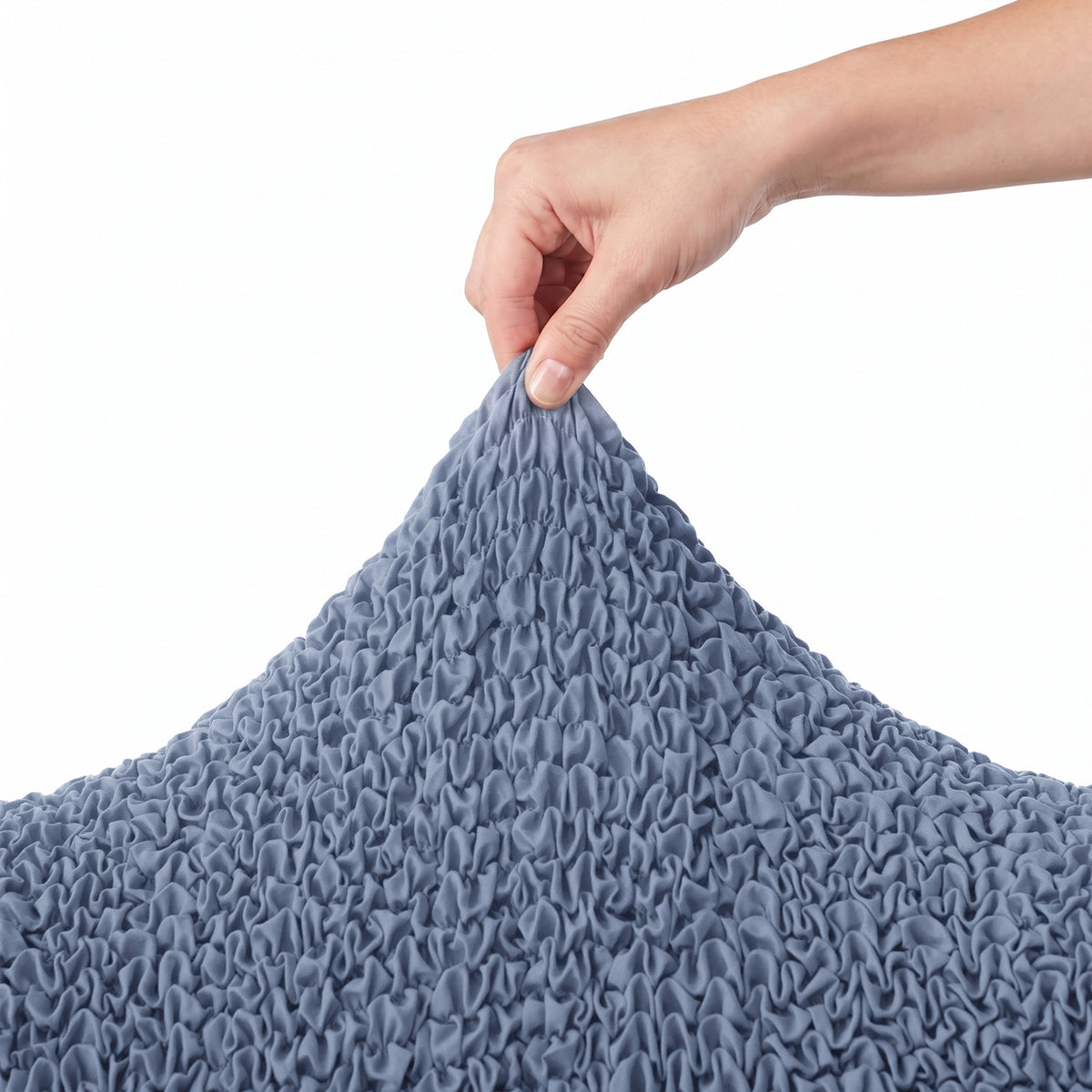 Sofa 4 Seater Slipcover, Comfort Collection – Blue, stretch view | Blue