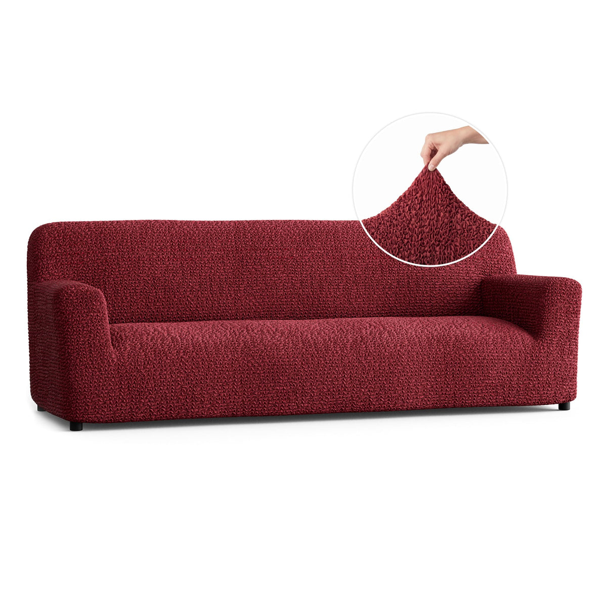 Sofa 4 Seater Slipcover, Comfort Collection – Burgundy, front view | Burgundy