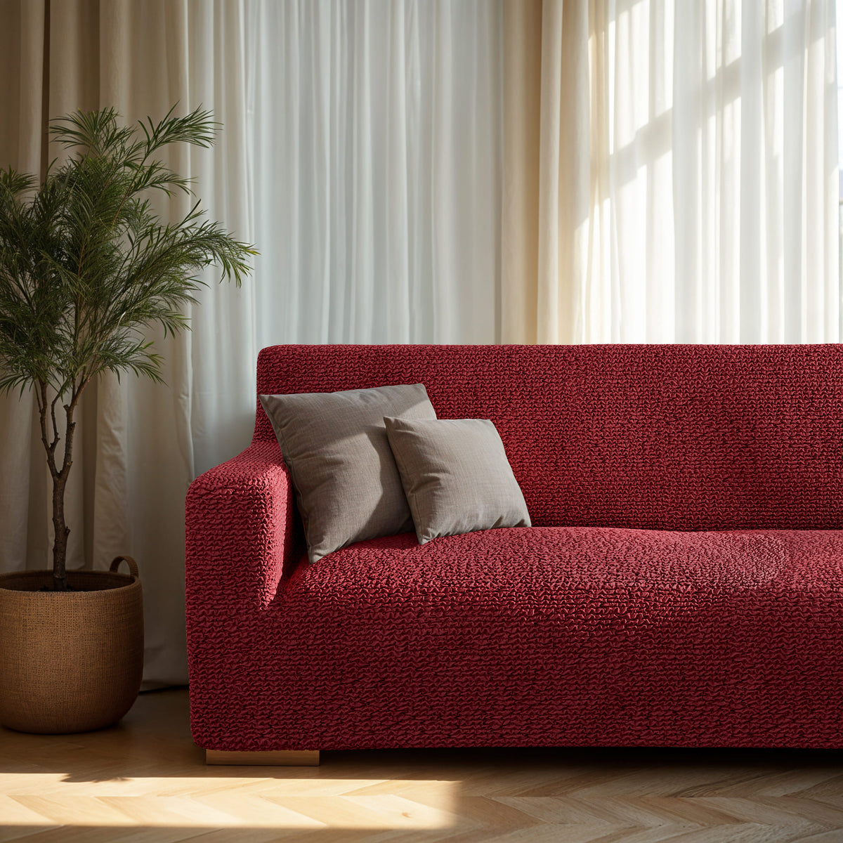 Sofa 4 Seater Slipcover, Comfort Collection – Burgundy, interior view 2 | Burgundy