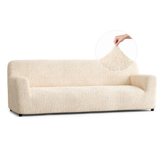 Sofa 4 Seater Slipcover, Comfort Collection – Cream, front view | Cream