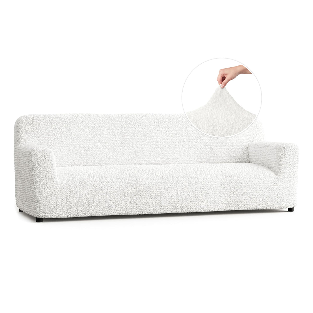 Sofa 4 Seater Slipcover, Comfort Collection – Crisp White, front view | Crisp White