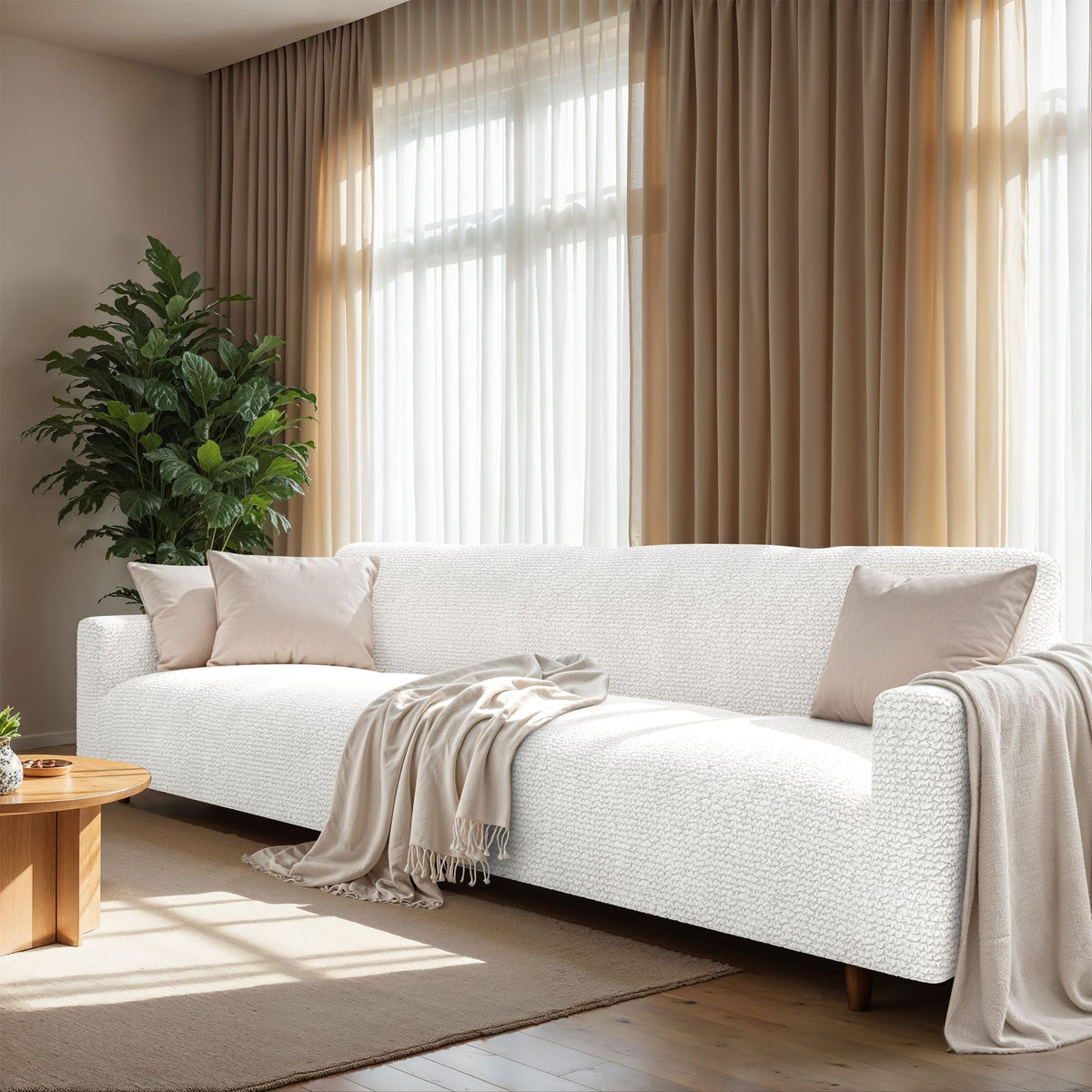 Sofa 4 Seater Slipcover, Comfort Collection – Crisp White, interior view 1 | Crisp White