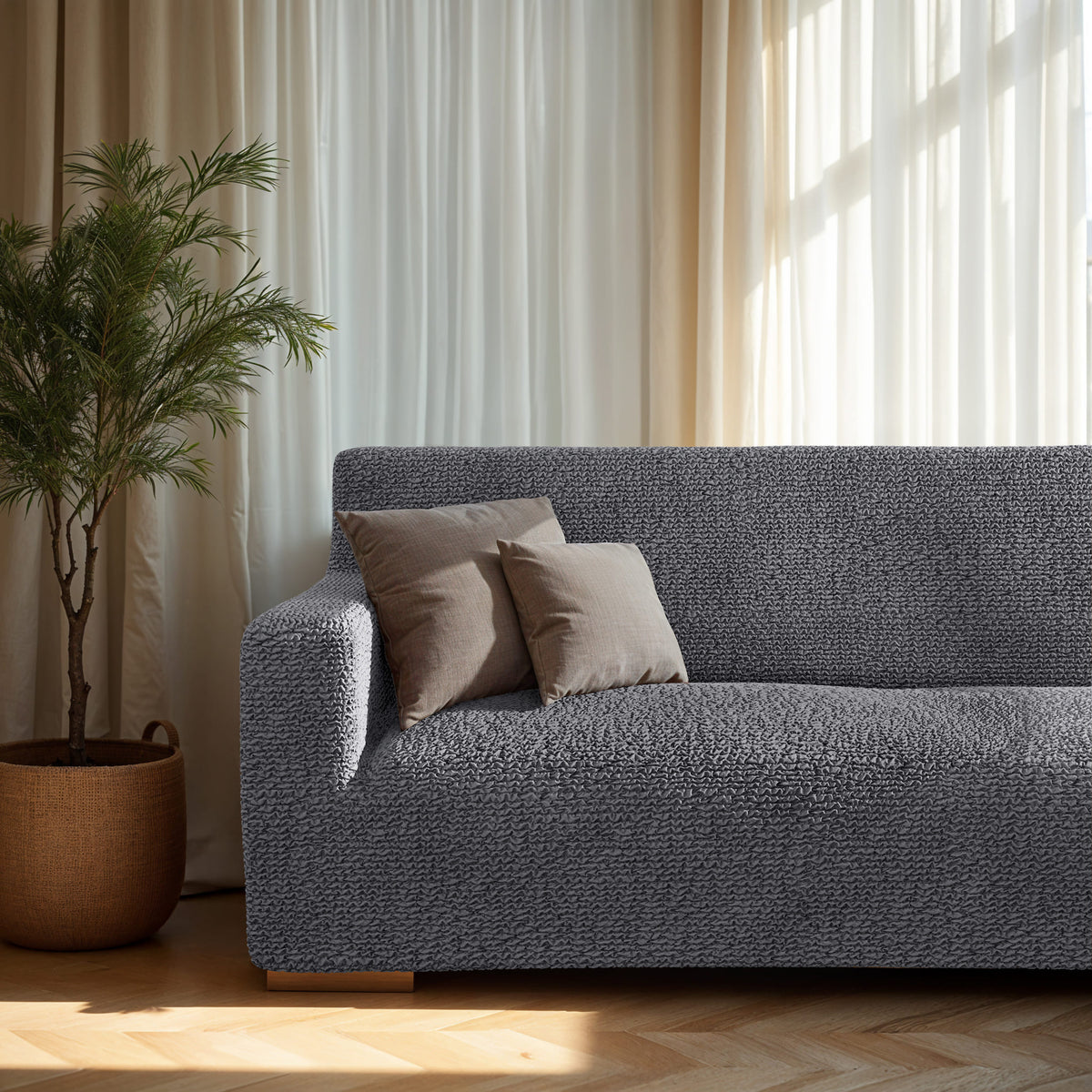 Sofa 4 Seater Slipcover, Comfort Collection – Dark Grey, interior view 2 | Dark Grey
