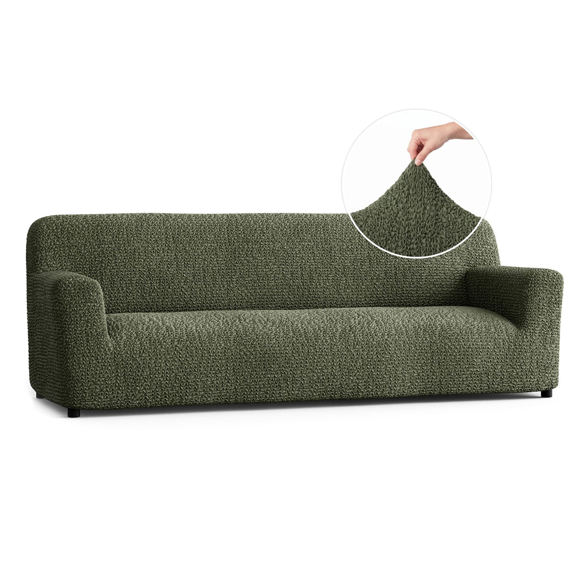 Sofa 4 Seater Slipcover, Comfort Collection – Moss Green, front view | Moss Green