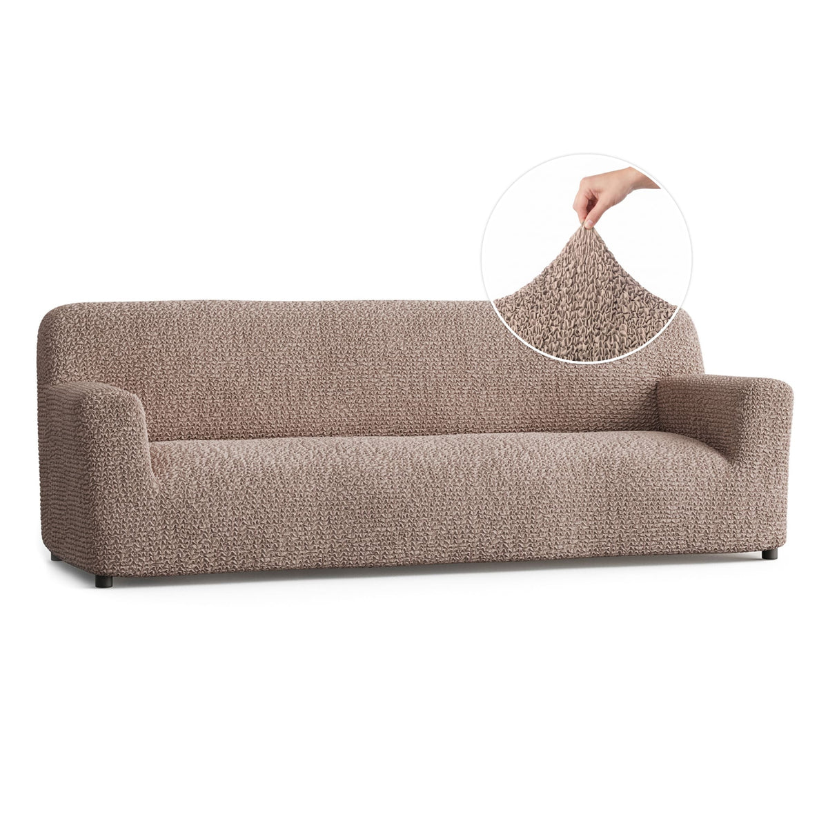 Sofa 4 Seater Slipcover, Comfort Collection – Soft Taupe, front view | Soft Taupe