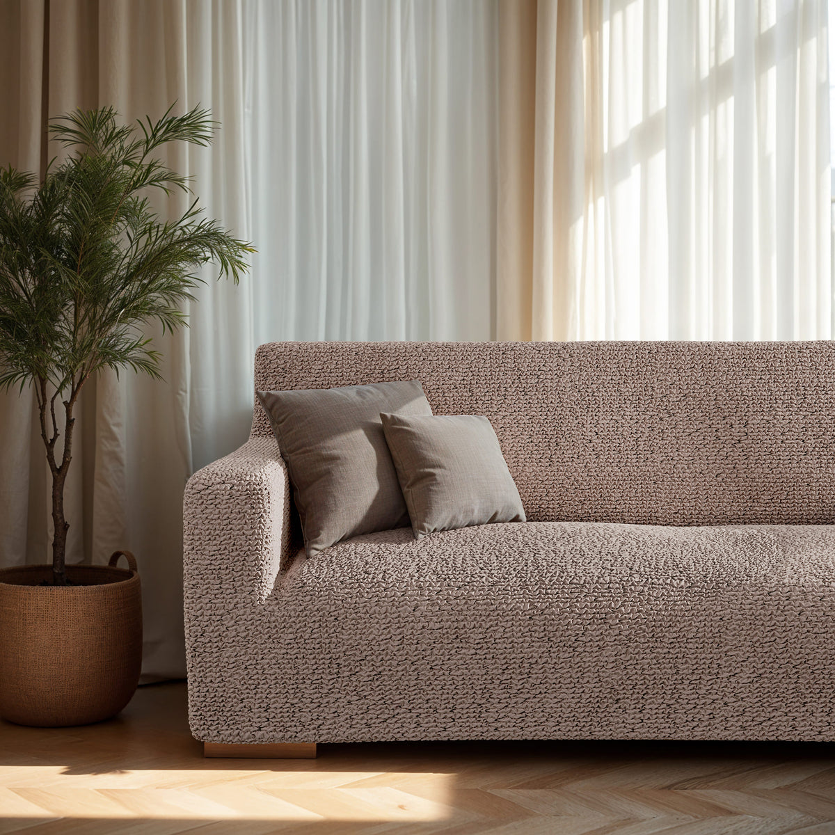Sofa 4 Seater Slipcover, Comfort Collection – Soft Taupe, interior view 2 | Soft Taupe