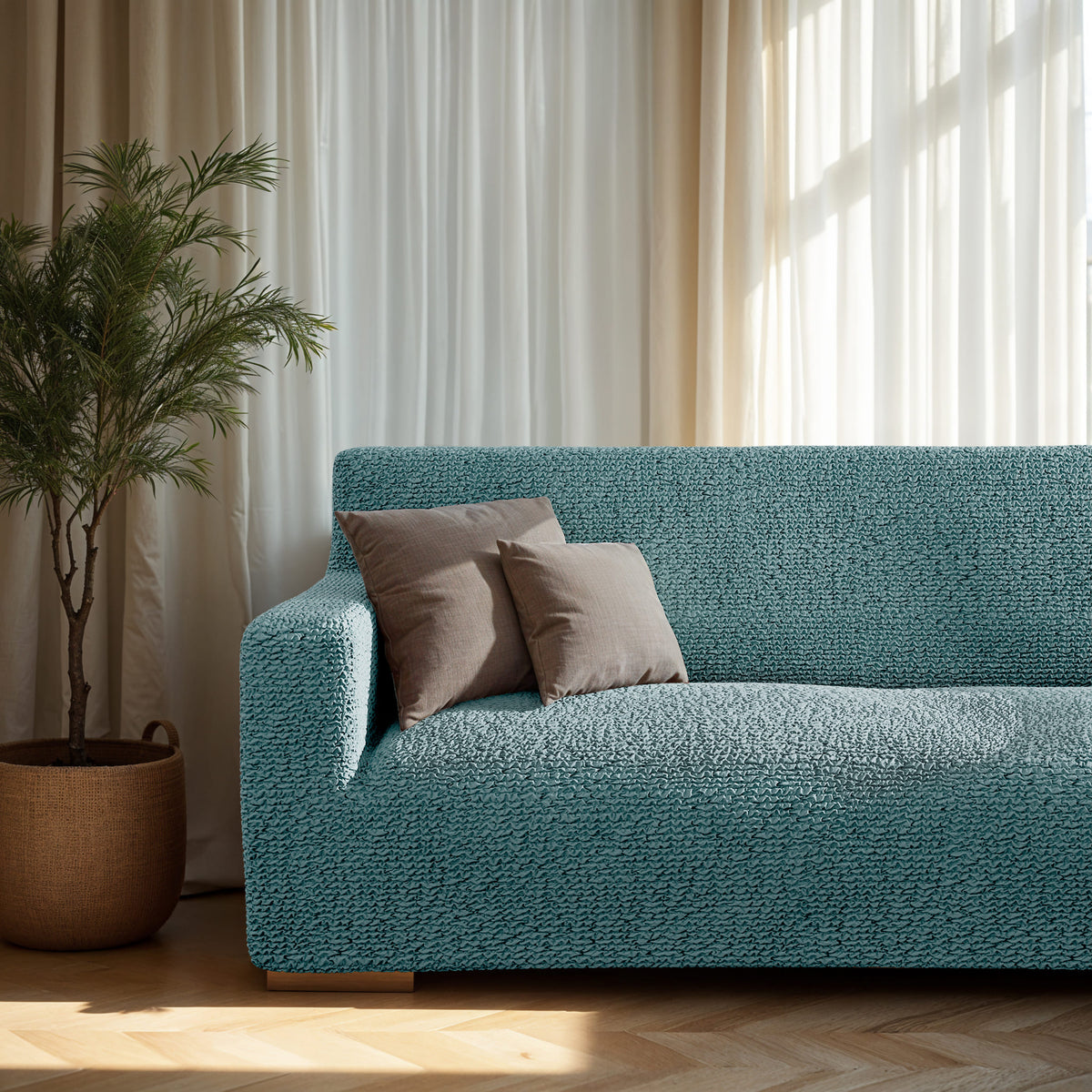 Sofa 4 Seater Slipcover, Comfort Collection – Teal, interior view 2 | Teal