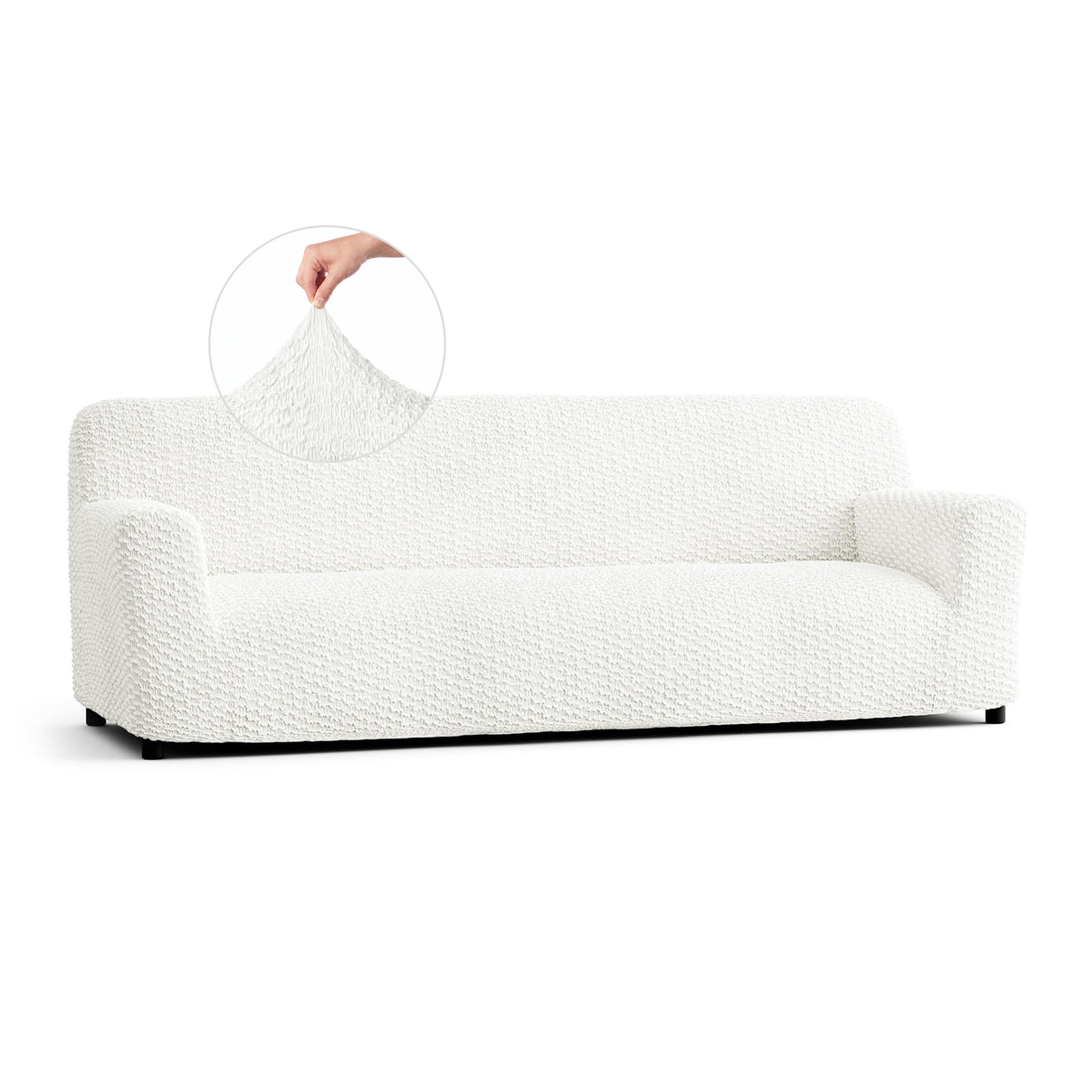 Sofa 4 Seater Slipcover, Embrace Collection – Crisp White, front view | Crisp White