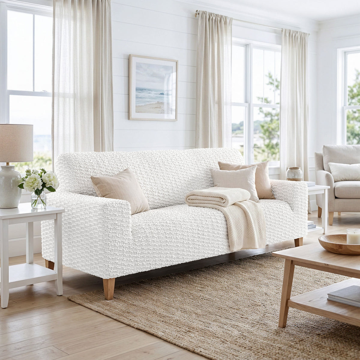 Sofa 4 Seater Slipcover, Embrace Collection – Crisp White, interior view 2 | Crisp White
