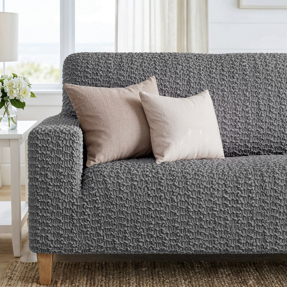 Sofa 4 Seater Slipcover, Embrace Collection – Dark Grey, interior view 1 | Dark Grey