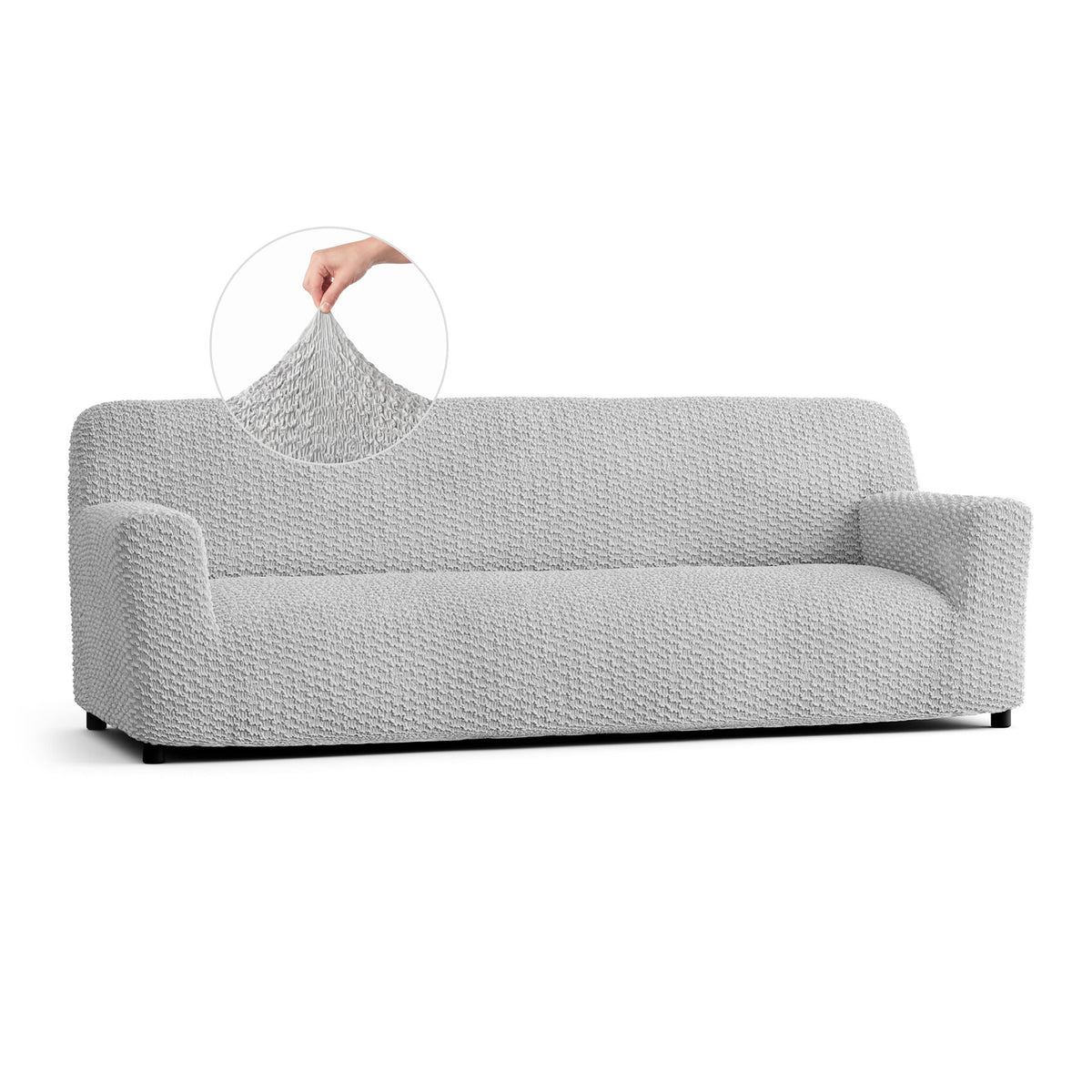 Sofa 4 Seater Slipcover, Embrace Collection – Light Grey, front view | Light Grey