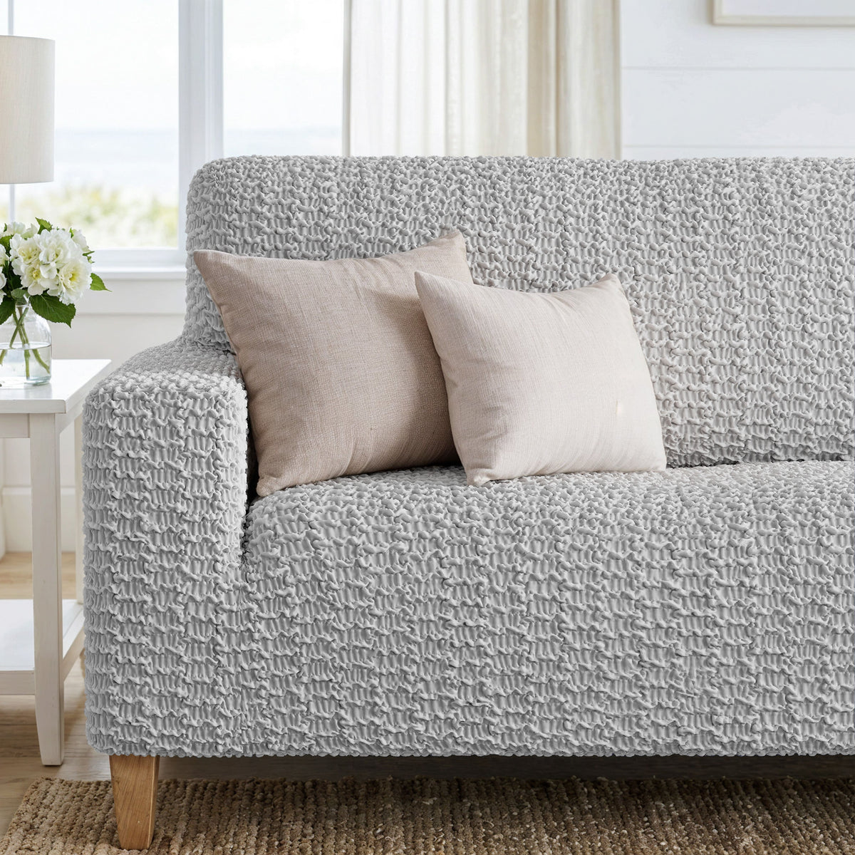 Sofa 4 Seater Slipcover, Embrace Collection – Light Grey, interior view 1 | Light Grey