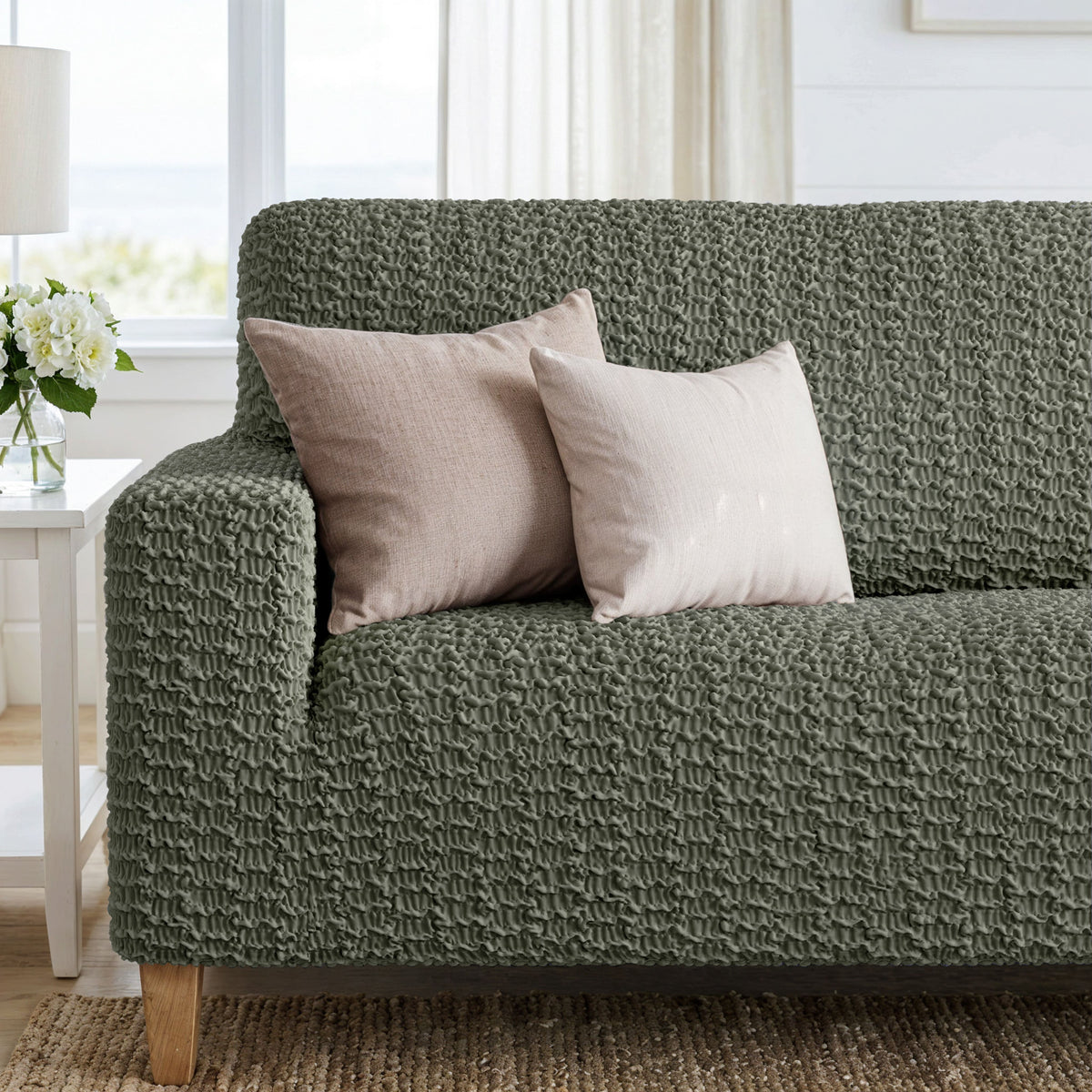 Sofa 4 Seater Slipcover, Embrace Collection – Moss Green, interior view 1 | Moss Green