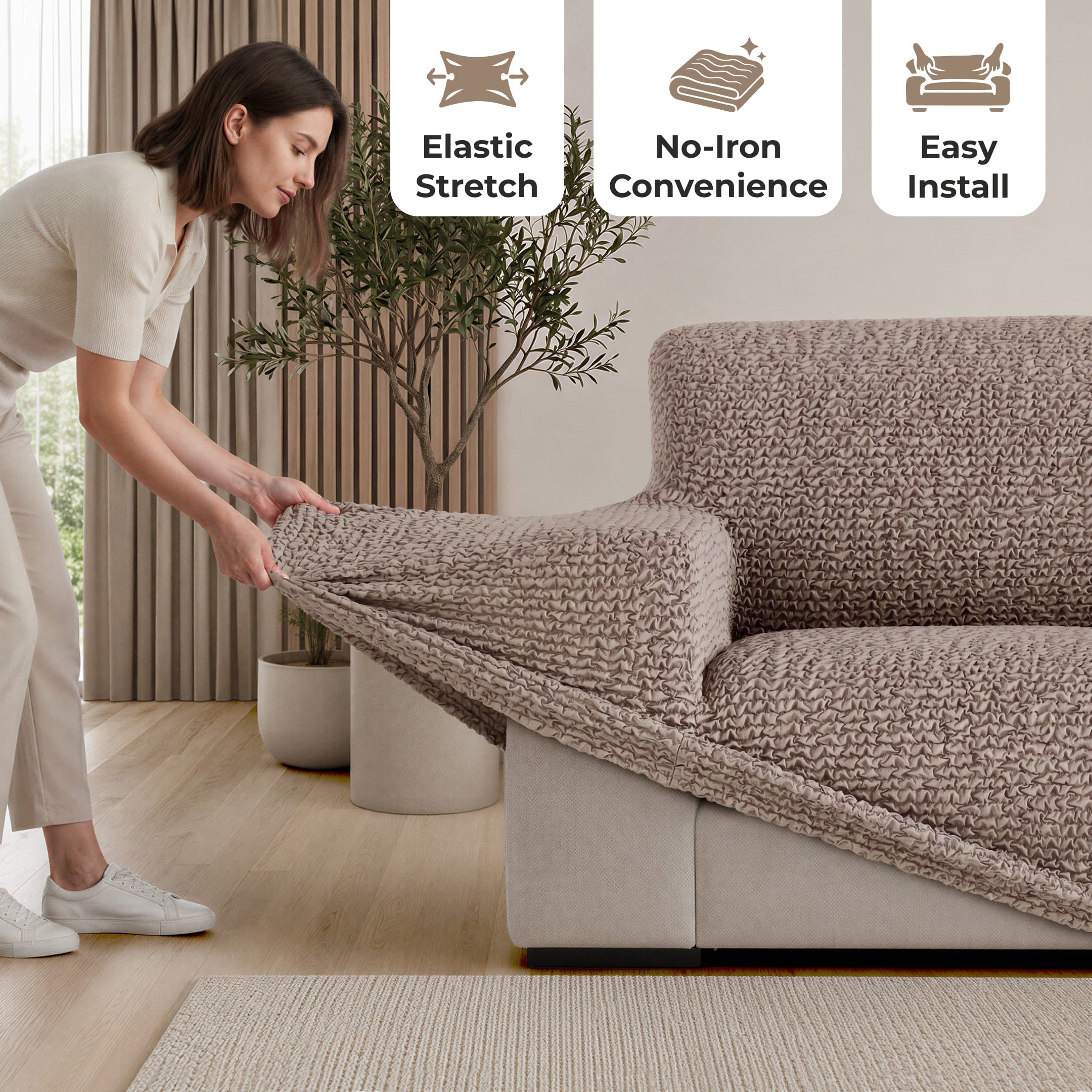 Armchair Slipcover, Comfort Collection – Soft Taupe, color swatch | Soft Taupe
