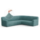Corner Sofa Slipcover, Comfort Collection – Teal, front view | Teal