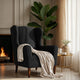 Wingback Chair Slipcover, Comfort Collection – Black, interior view 1 | Black
