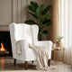 Wingback Chair Slipcover, Comfort Collection – Crisp White, interior view 1 | Crisp White