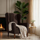 Wingback Chair Slipcover, Comfort Collection – Dark Brown, interior view 1 | Dark Brown