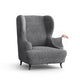 Wingback Chair Slipcover, Comfort Collection – Dark Grey, front view | Dark Grey