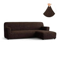 Dark Brown L-Shaped Sofa Slipcover (Right Chaise), Microfibra Collection