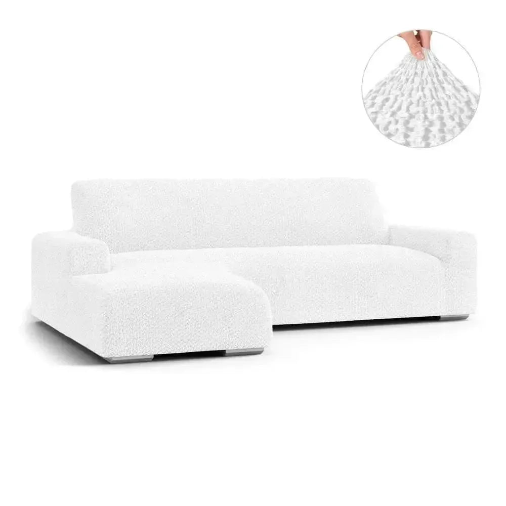 White L-Shaped Sofa Slipcover (Left Chaise), Velvet Collection