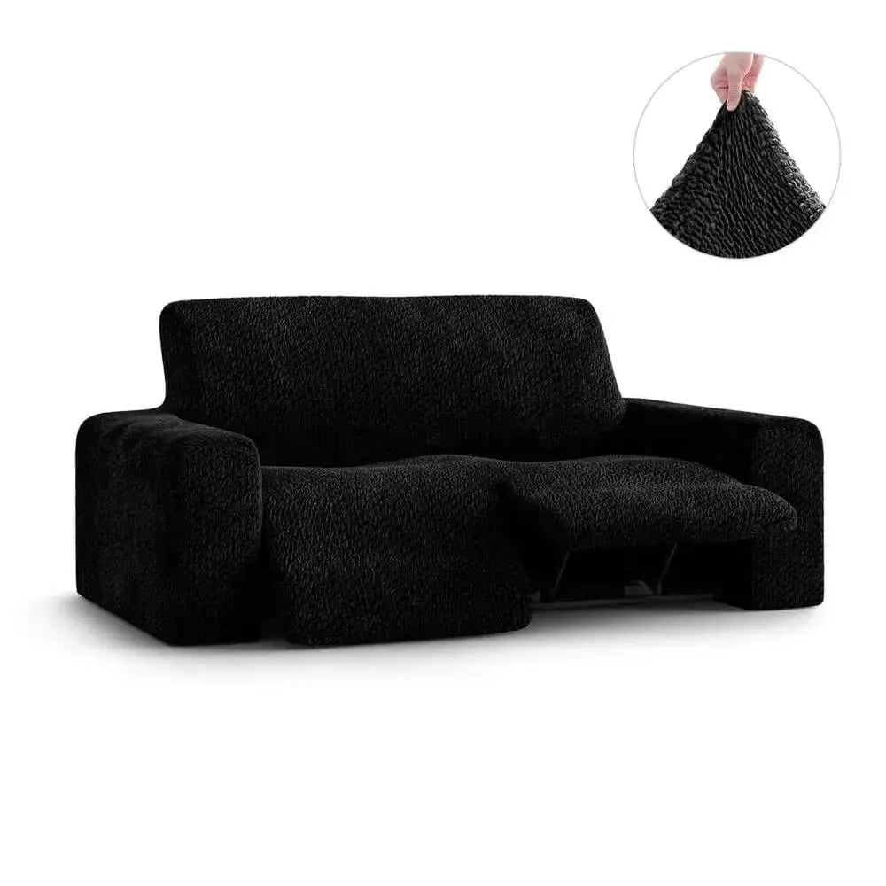 Black 2 Seater Recliner Slipcover, Velvet Collection