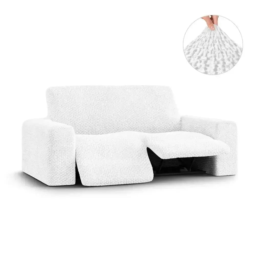 White 2 Seater Recliner Slipcover, Velvet Collection