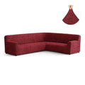 Burgundy Corner Sofa Slipcover, Microfibra Collection