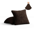 Dark Brown Pillow Slipcovers 2 Pcs Set (18x18 in),  Microfibra Collection