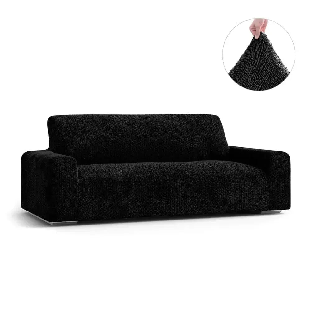 Black Sofa 3 Seater Slipcover, Velvet Collection