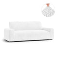 White Sofa 3 Seater Slipcover, Velvet Collection