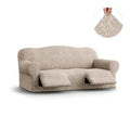 Beige Arabesco 3 Seater Recliner Slipcover, Jacquard 3D Collection