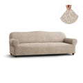 Beige Arabesco Sofa 4 Seater Slipcover, Jacquard 3D Collection