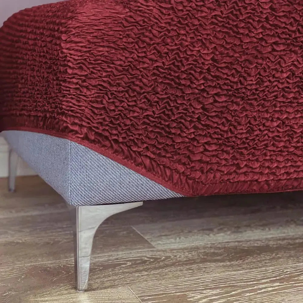 Burgundy Ottoman Slipcover (Medium), Microfibra Collection