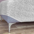 Light Grey Ottoman Slipcover (Medium), Microfibra Collection