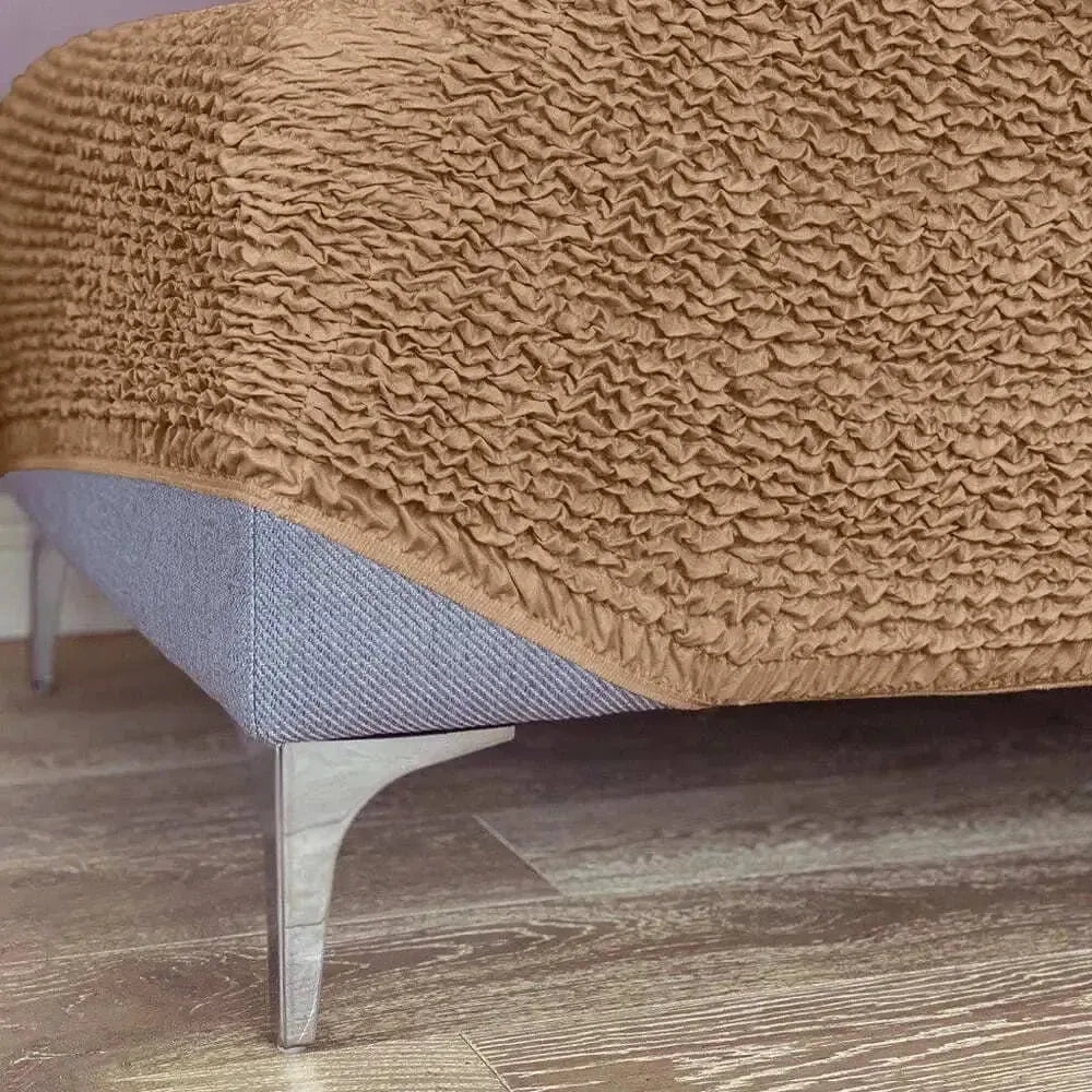 Tan Ottoman Slipcover (Medium), Microfibra Collection