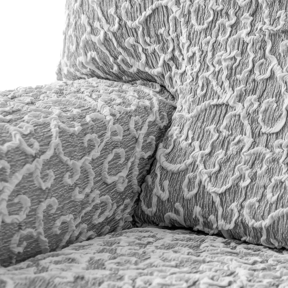 Grey Arabesco Armchair  Slipcover, Jacquard 3D Collection