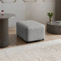 Grey Arabesco Ottoman Slipcover (Medium), Jacquard 3D Collection