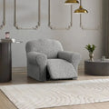 Grey Arabesco Reclining Armchair Slipcover, Jacquard 3D Collection