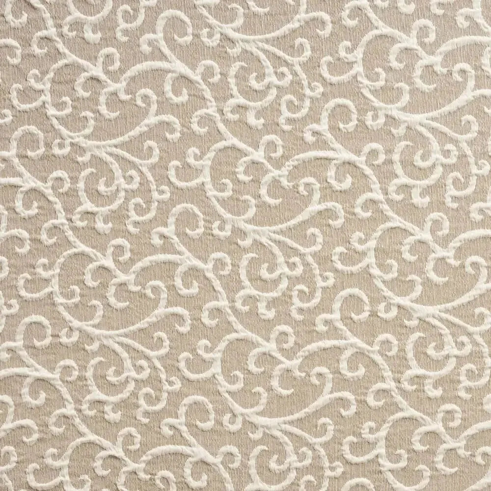 Beige Arabesco 3 Seater Recliner Slipcover, Jacquard 3D Collection