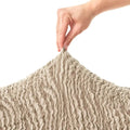 Beige Vento Ottoman Slipcover (Medium), Jacquard 3D Collection