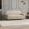Beige Vento Sofa 3 Seater Slipcover, Jacquard 3D Collection