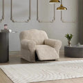 Beige Vento Reclining Armchair Slipcover, Jacquard 3D Collection