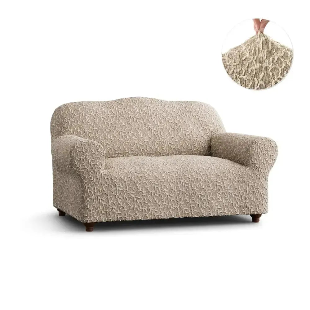 Beige Artistico Loveseat 2 Seater Slipcover, Jacquard 3D Collection