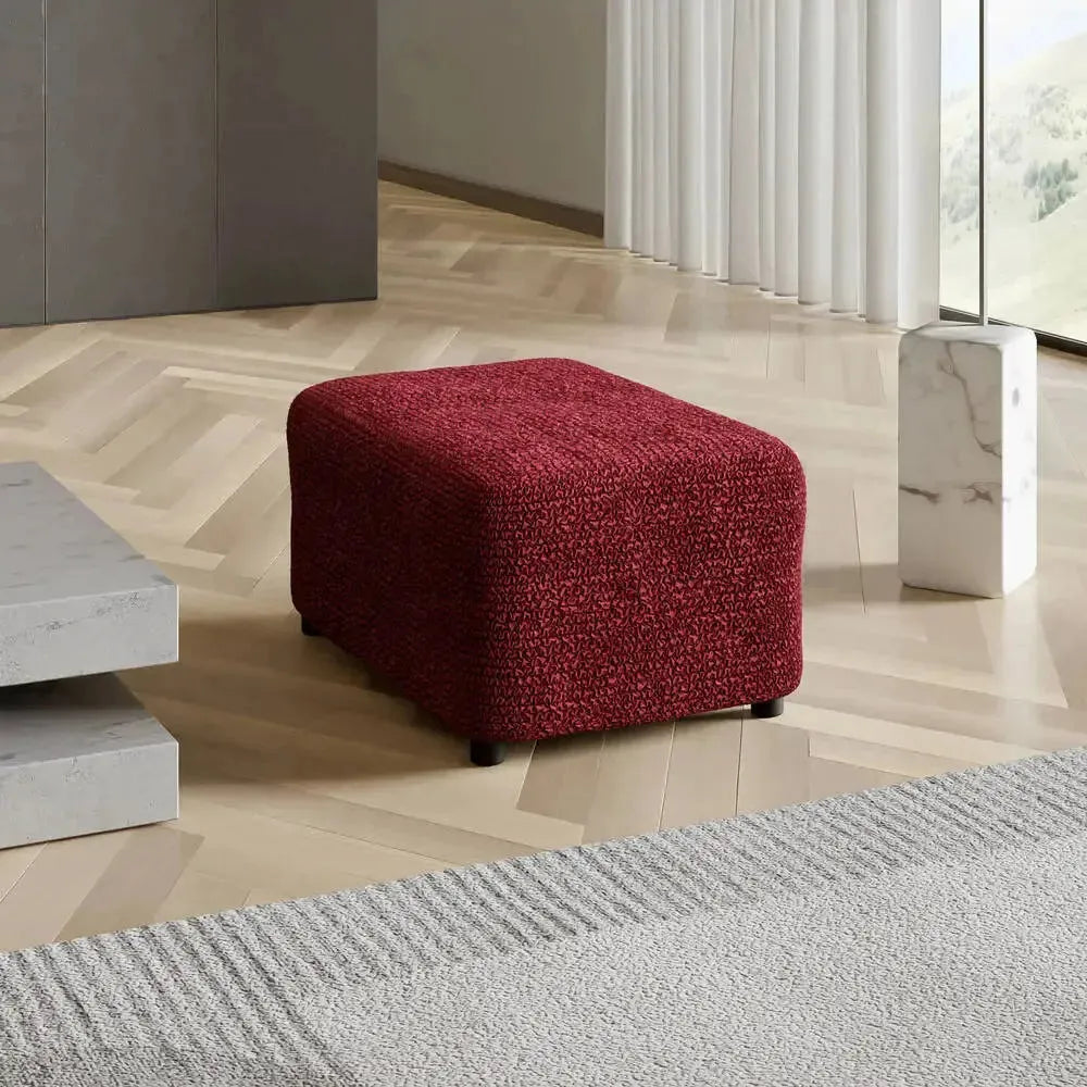 Burgundy Ottoman Slipcover (Medium), Microfibra Collection