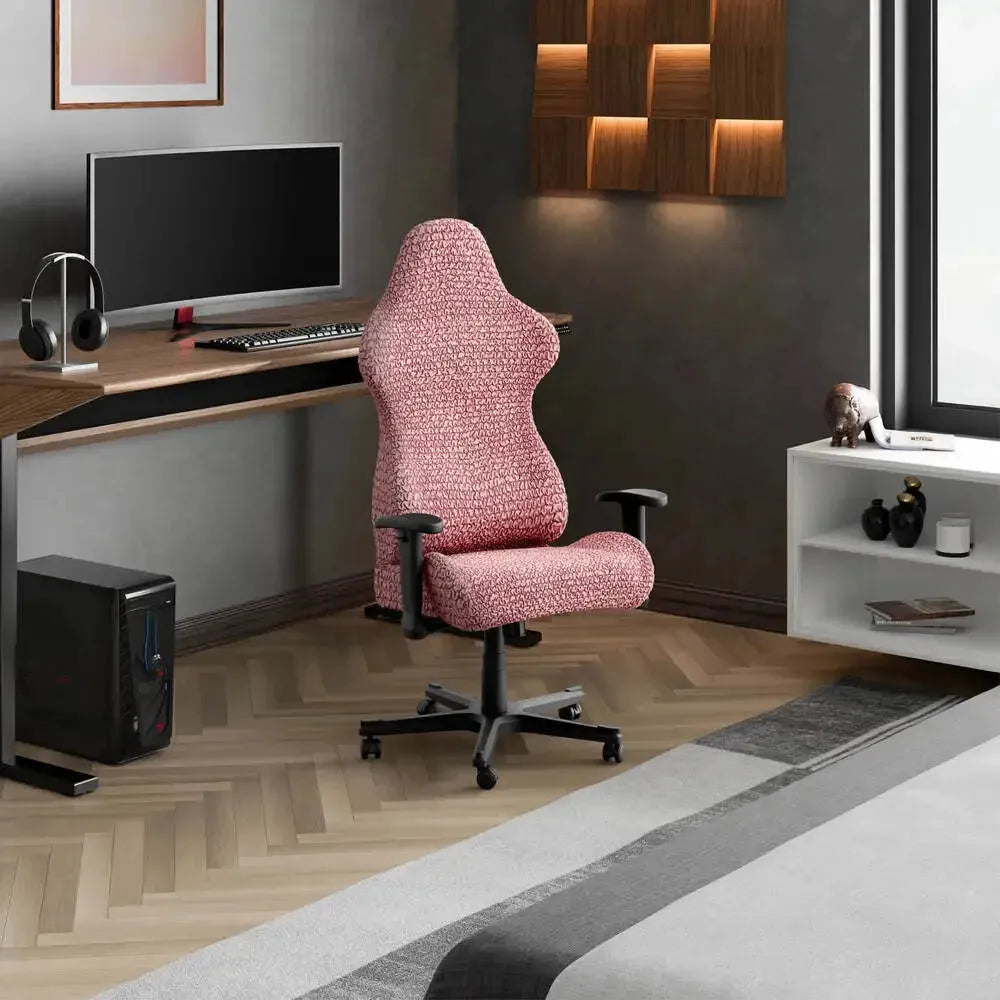 Coral Pink Office Chair Slipcover, Microfibra Collection