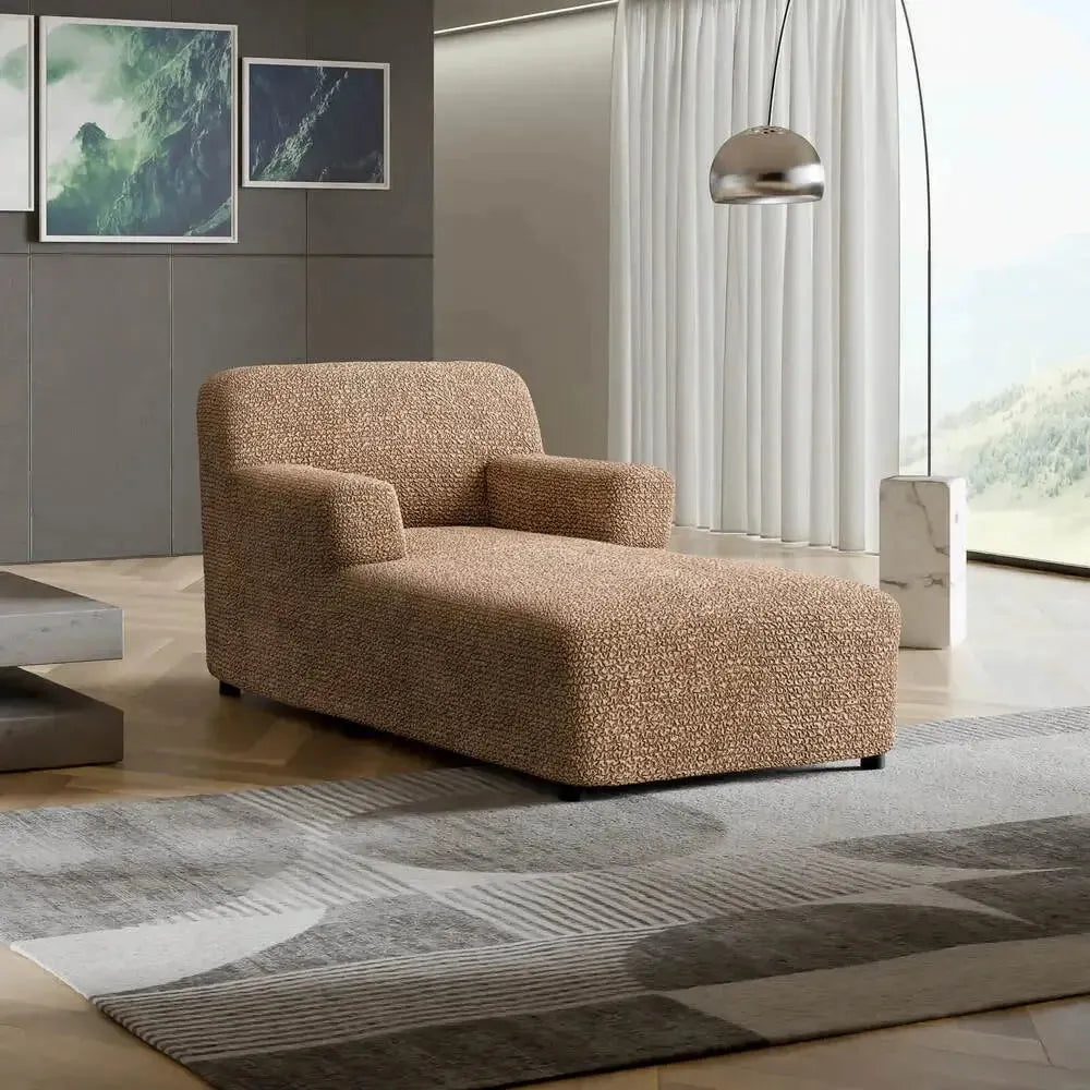 Tan Chaise Lounge Slipcover, Microfibra Collection