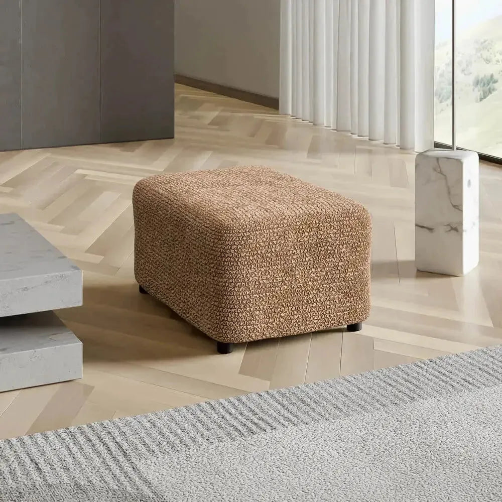 Tan Ottoman Slipcover (Medium), Microfibra Collection