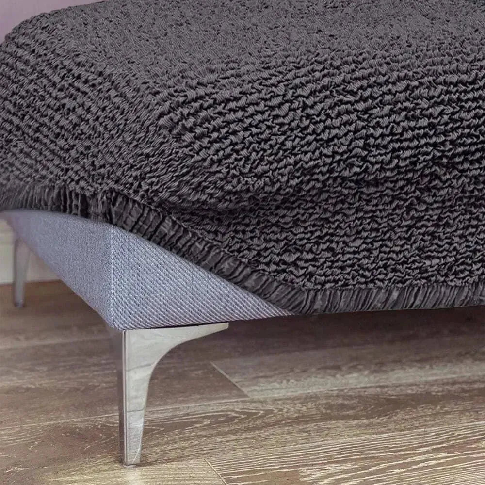 Dark Grey Ottoman Slipcover (Medium), Mille Righe Collection